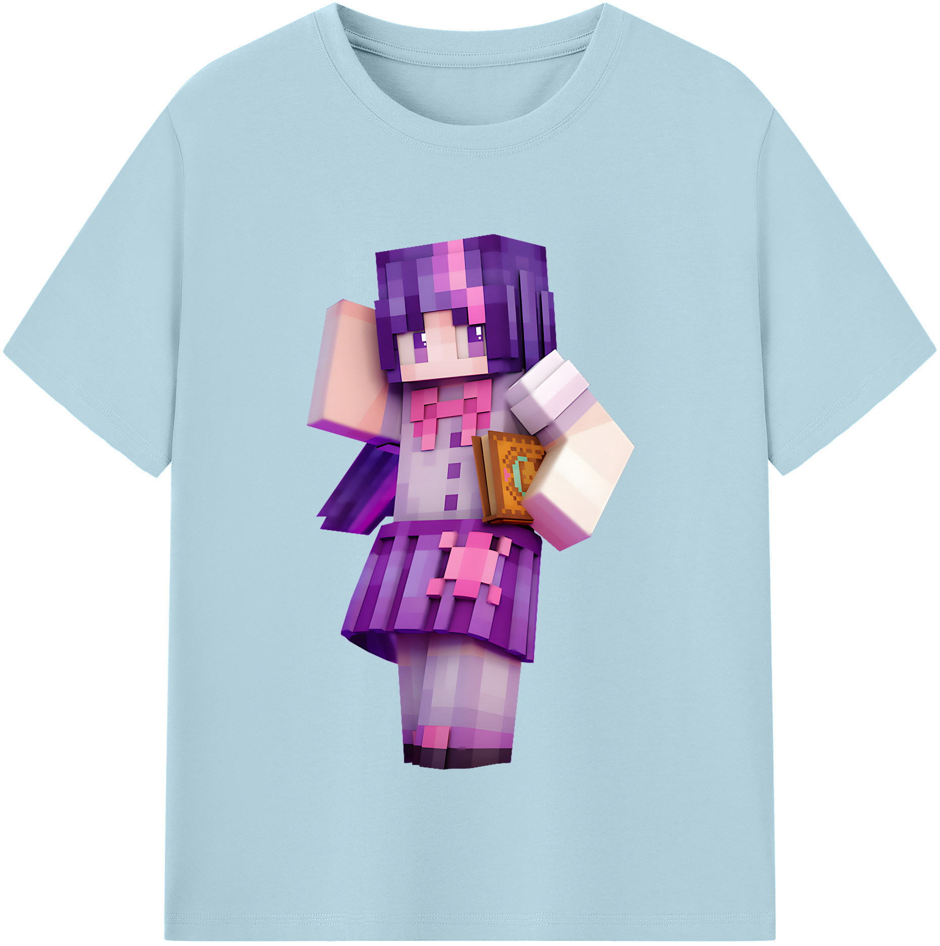 （画像用） マインクラフト ブロックの世界 Minecraft MC Block world 綿100％半袖Tシャツ（フロントプリント）
